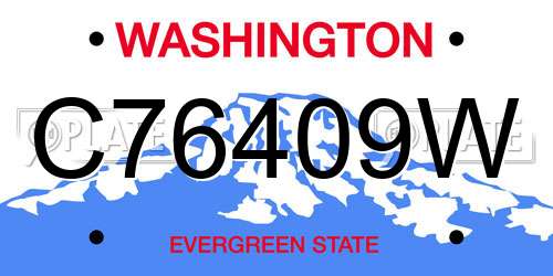 C76409W Washington License Plate