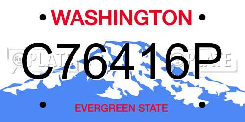 C76416P Washington License Plate