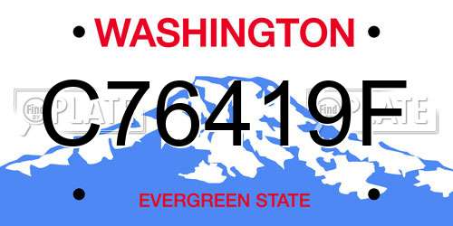 C76419F Washington License Plate