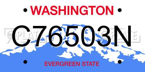 C76503N Washington License Plate