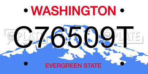 C76509T Washington License Plate