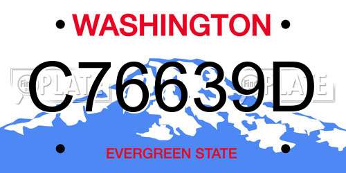 C76639D Washington License Plate