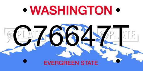 C76647T Washington License Plate