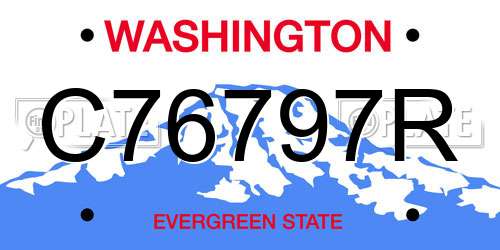 C76797R Washington License Plate