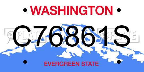 C76861S Washington License Plate