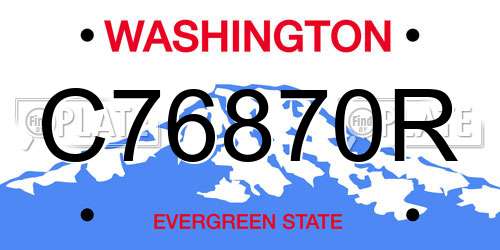 C76870R Washington License Plate