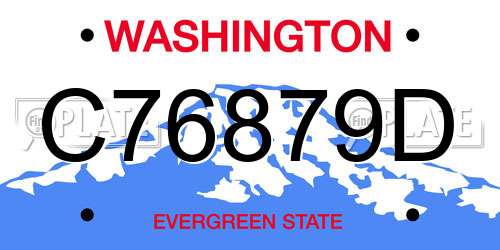 C76879D Washington License Plate