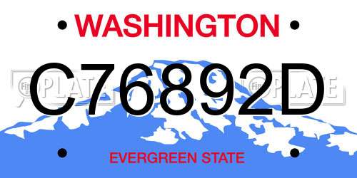 C76892D Washington License Plate