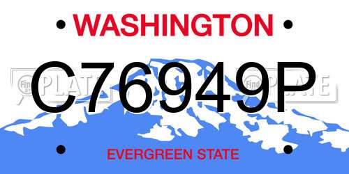 C76949P Washington License Plate