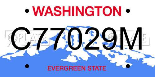 C77029M Washington License Plate