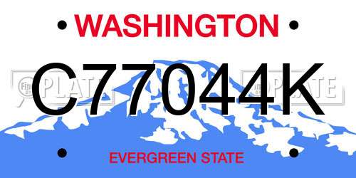 C77044K Washington License Plate