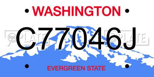 C77046J Washington License Plate