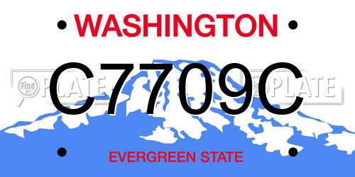 C7709C Washington License Plate