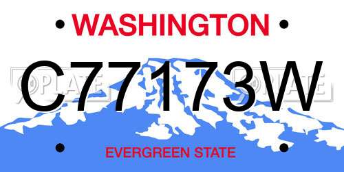 C77173W Washington License Plate