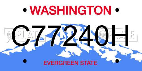 C77240H Washington License Plate