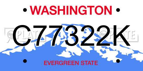 C77322K Washington License Plate