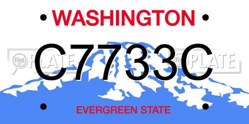 C7733C Washington License Plate