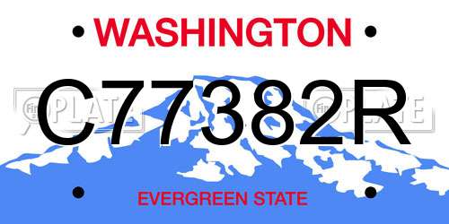 C77382R Washington License Plate