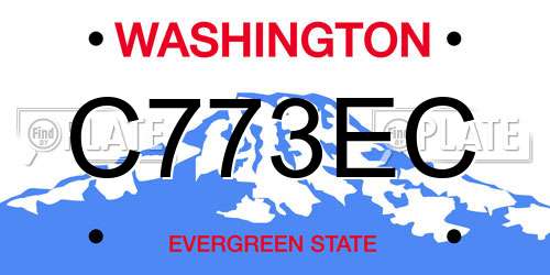 C773EC Washington License Plate