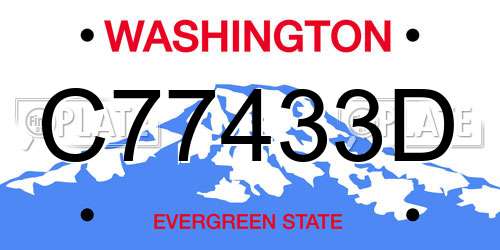 C77433D Washington License Plate