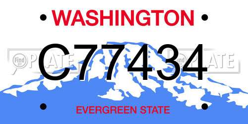 C77434 Washington License Plate