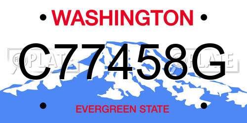 C77458G Washington License Plate