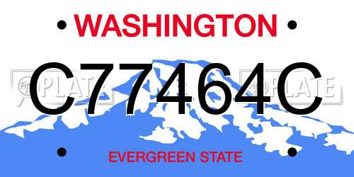 C77464C Washington License Plate