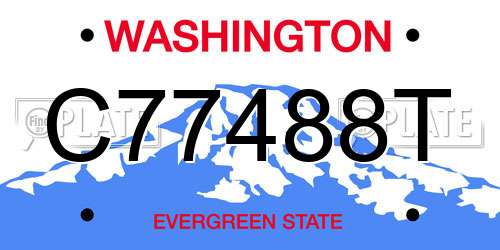 C77488T Washington License Plate