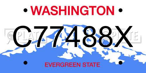 C77488X Washington License Plate