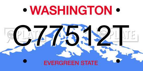 C77512T Washington License Plate