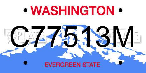 C77513M Washington License Plate