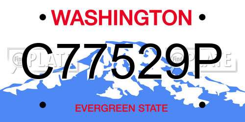 C77529P Washington License Plate