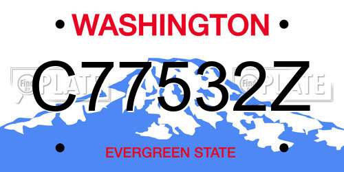 C77532Z Washington License Plate