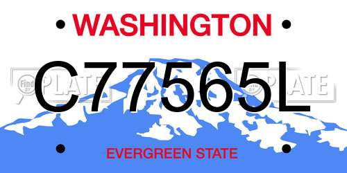 C77565L Washington License Plate