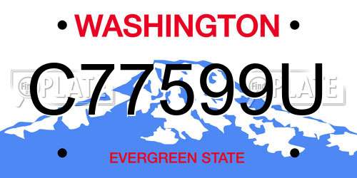 C77599U Washington License Plate