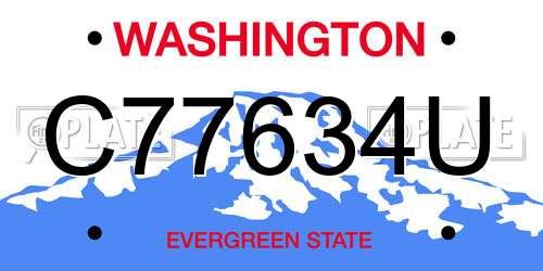 C77634U Washington License Plate