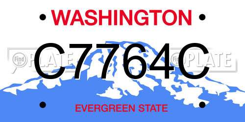 C7764C Washington License Plate