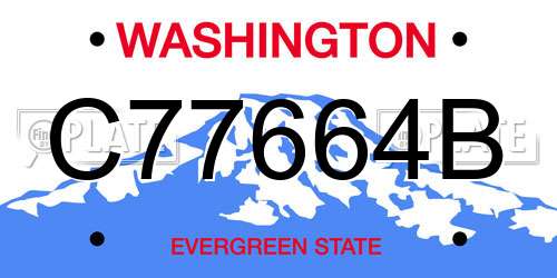 C77664B Washington License Plate