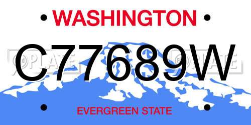 C77689W Washington License Plate