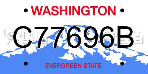 C77696B Washington License Plate