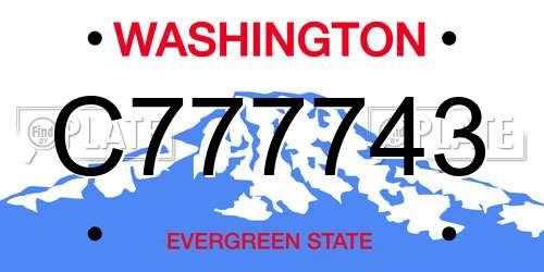 C777743 Washington License Plate