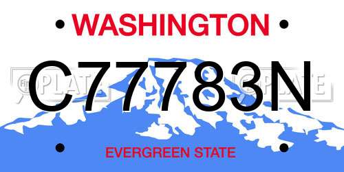 C77783N Washington License Plate