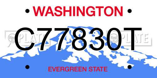 C77830T Washington License Plate