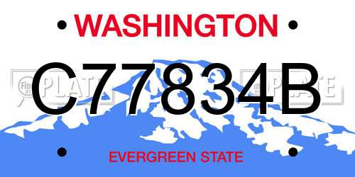 C77834B Washington License Plate