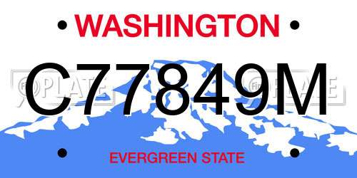 C77849M Washington License Plate