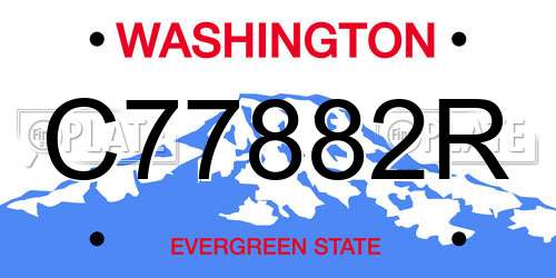 C77882R Washington License Plate