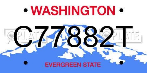 C77882T Washington License Plate