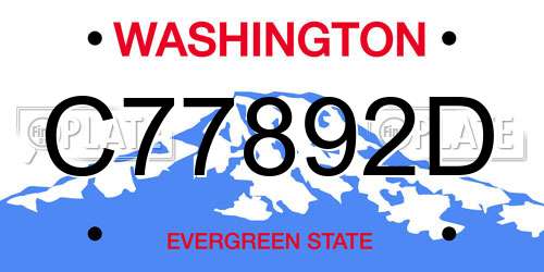 C77892D Washington License Plate