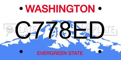 C778ED Washington License Plate