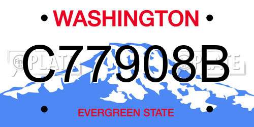 C77908B Washington License Plate